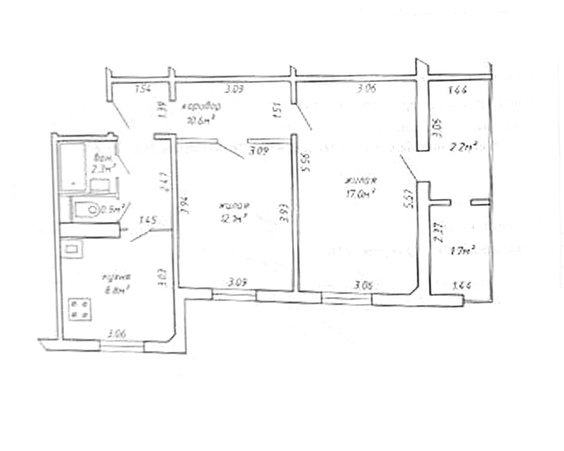 Двухкомнатная квартира г. Минск, просп. Любимова, 41