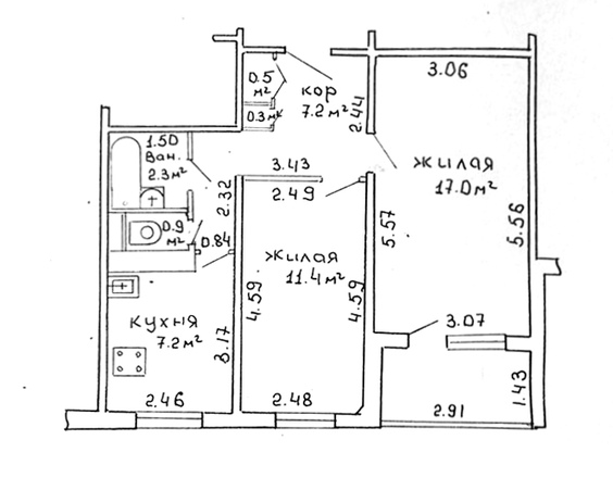Двухкомнатная квартира г. Минск, ул. Слободская, д. 149