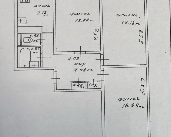 Трехкомнатная квартира г. Минск, пр-т Рокоссовского, 132