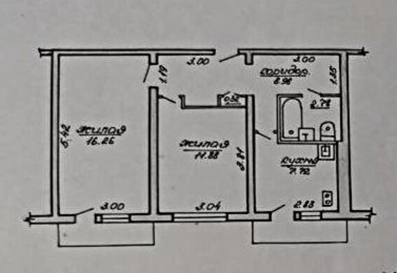 Двухкомнатная квартира г. Быхов, ул. Гришина, д. 15