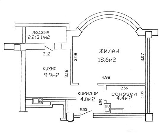 Однокомнатная квартира г. Минск,  ул. Сырокомли, 38