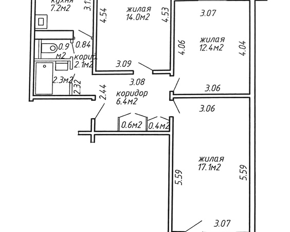 Трехкомнатная квартира г. Минск, ул. Могилевская, 4/3
