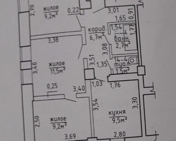 Трехкомнатная квартира г. Молодечно, ул. Машерова, д. 9