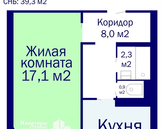 Однокомнатная квартира г. Минск, улица Прушинских, 42