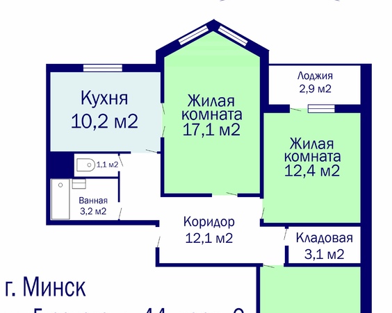 Трехкомнатная квартира г. Минск, ул. Гурского, д. 44/2