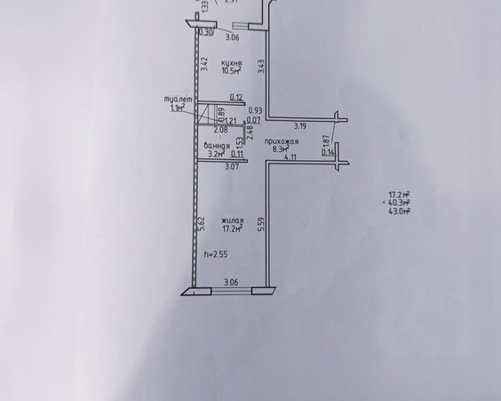 Однокомнатная квартира д. Копище, ул. Братьев Райт, д. 10